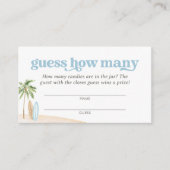 サーフビーチベビーシャワーはいくつかを推測 エンクロージャーカード (正面)