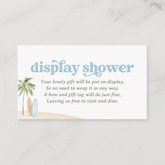 サーフビーチベビーシャワー表示シャワー エンクロージャーカード (正面)