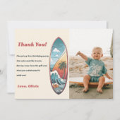 サーフビーチ誕生日パーティフォトサンキューカード 招待状 (正面)