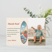 サーフビーチ誕生日パーティフォトサンキューカード 招待状 (スタンド正面)