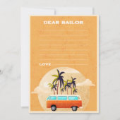 サーフビーチ誕生日パーティータイムカプセルノートカード 招待状 (正面)