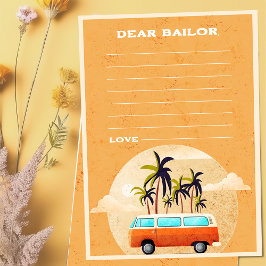 サーフビーチ誕生日パーティータイムカプセルノートカード 招待状