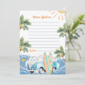 サーフビーチ誕生日パーティータイムカプセルノートカード 招待状 (スタンド正面)