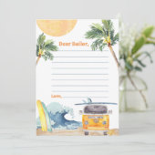 サーフビーチ誕生日パーティータイムカプセルノートカード 招待状 (スタンド正面)