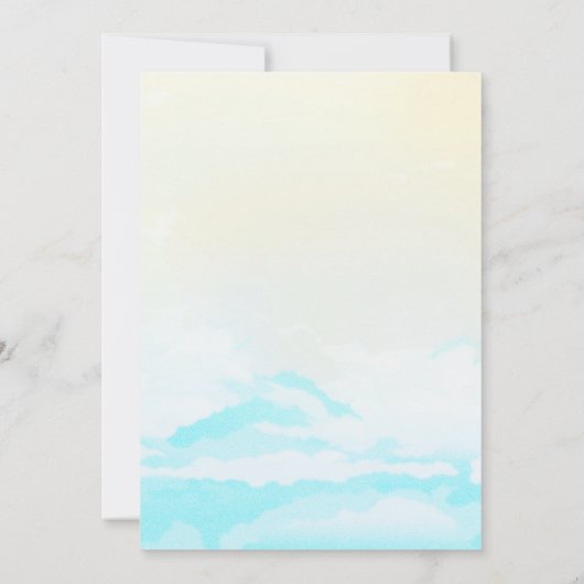 サーフビーチ誕生日パーティータイムカプセルノートカード 招待状 (裏面)