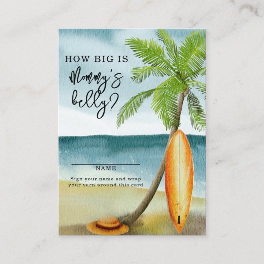 サーフビーチ – ママのお腹の大きさ エンクロージャーカード (正面)