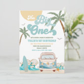 サーフビーチ 1歳誕生日招待状 招待状 (スタンド正面)