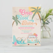 サーフビーチ 1歳誕生日招待状 招待状 (スタンド正面)