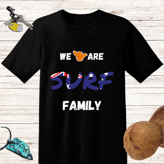 サーフファミリーデザイン – シャカハンドとオーストラリア国旗 Tシャツ
