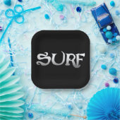 サーフブラックスクエア紙プレート ペーパープレート (パーティー)