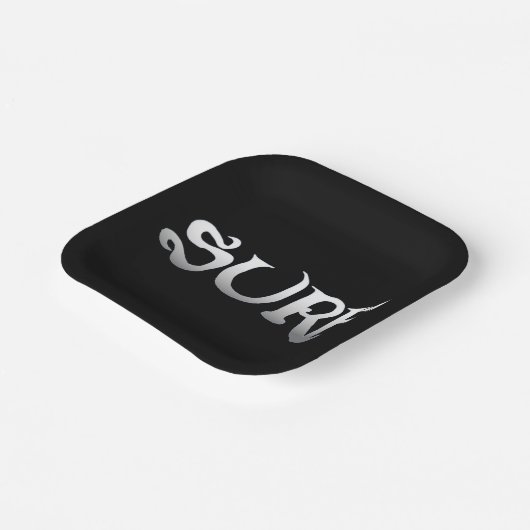 サーフブラックスクエア紙プレート ペーパープレート (傾斜あり)