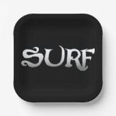 サーフブラックスクエア紙プレート ペーパープレート (正面)