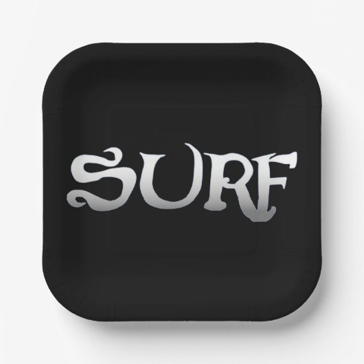 サーフブラックスクエア紙プレート ペーパープレート (正面)