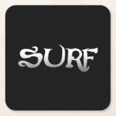 サーフブラック紙コースター スクエアペーパーコースター (正面)