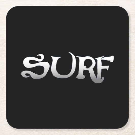 サーフブラック紙コースター スクエアペーパーコースター (正面)