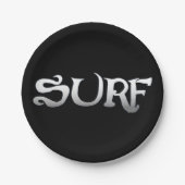 サーフブラック紙プレート ペーパープレート (正面)