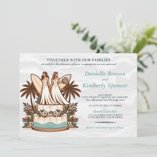 サーフブリデス結婚式招待状 招待状 (スタンド正面)