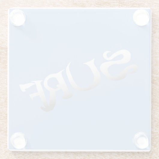 サーフブルー傾斜ガラスのコースター ガラスコースター (裏面)