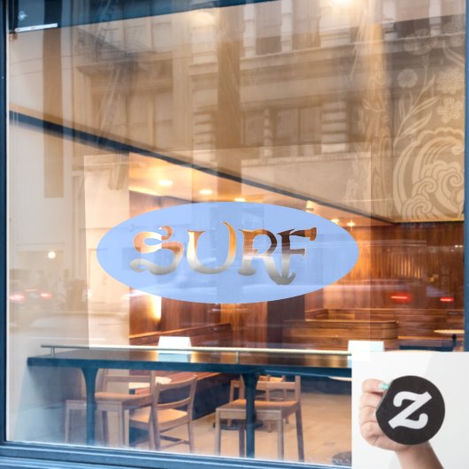 サーフブルーlg楕円形のopaq stウィンドウのラッチングフロントスティック ウィンドウサイン (カフェ窓)