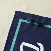 サーフヘアはネイビ気にーとティール（緑がかった色）ビーチタオル ビーチタオル (インサイチュ)