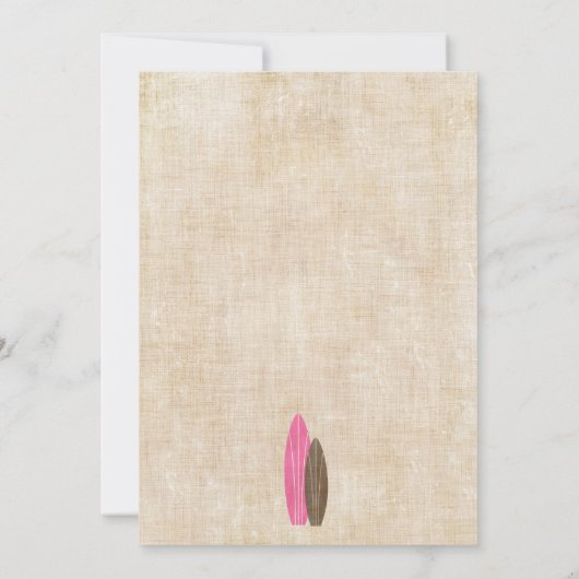 サーフベビーシャワー招待状ヴィンテージスタイルガール 招待状 (裏面)