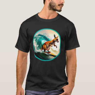 サーフボーディングカンガルーオーストラリア動物サーファー1 Tシャツ