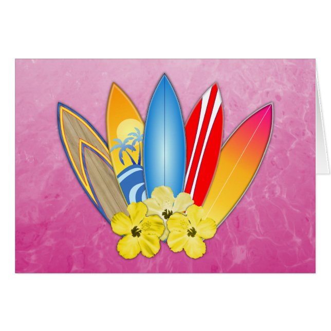 サーフボードおよびハイビスカス (正面横)