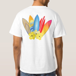 サーフボードおよびハイビスカス Tシャツ