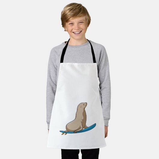 サーフボードでサーファーとしてシール エプロン (着用した状態)