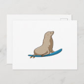 サーフボードでサーファーとしてシール ポストカード (正面/裏面)