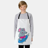 サーフボードで象をサーファーとして エプロン (着用した状態)