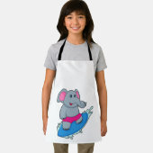 サーフボードで象をサーファーとして エプロン (インサイチュ)