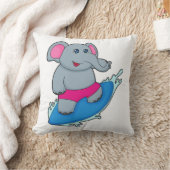 サーフボードで象をサーファーとして クッション (ブランケット)