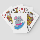 サーフボードで象をサーファーとして トランプ (裏面)