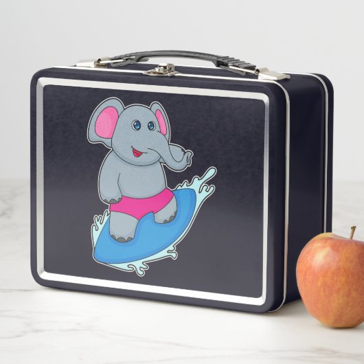 サーフボードで象をサーファーとして メタルランチボックス (インサイチュ)