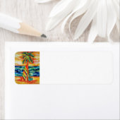 サーフボードとギターリターンラベル ラベル (インサイチュ)