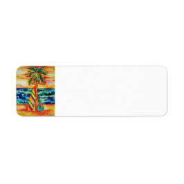 サーフボードとギターリターンラベル ラベル