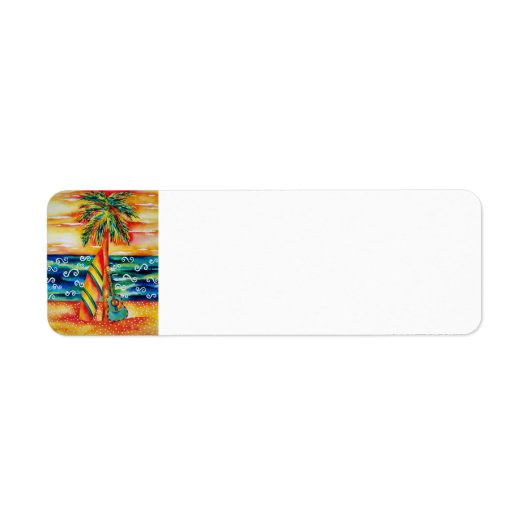 サーフボードとギターリターンラベル ラベル (正面)