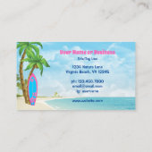サーフボードとビーチトロピカルサーフィン 名刺 (裏面)