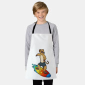 サーフボードとメルカート エプロン (着用した状態)