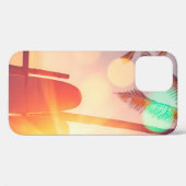 サーフボードとヤシの木をビーチに2重露出 Case-Mate iPhoneケース (裏面 (横))