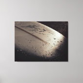 サーフボードにサンセットを引き伸ばしキャンバス印刷 キャンバスプリント (正面)