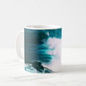 サーフボードに海波 コーヒーマグカップ (正面左)
