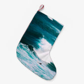 サーフボードに海波 スモールクリスマスストッキング (正面 (吊り時))