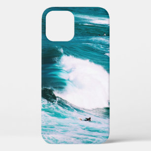 サーフボードに海波 iPhone 12ケース