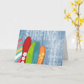 サーフボードのグリーティングカード カード (黄色い花)