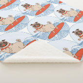 サーフボードのスカーフバンドで波乗りハッピーパグ犬 シェルパブランケット (3/4)