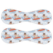 サーフボードのスカーフバンドで波乗りハッピーパグ犬 ソフトボール (パネル)