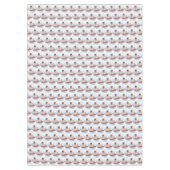 サーフボードのスカーフバンドで波乗りハッピーパグ犬 テーブルクロス (正面)