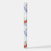 サーフボードのスカーフバンドで波乗りハッピーパグ犬 iPhoneケース (右側面)